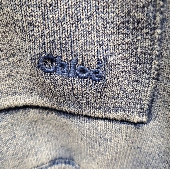 SOLD.CHLOE NWOT Denim Poncho Hooded Sweatshirt - Picture 6 of 9